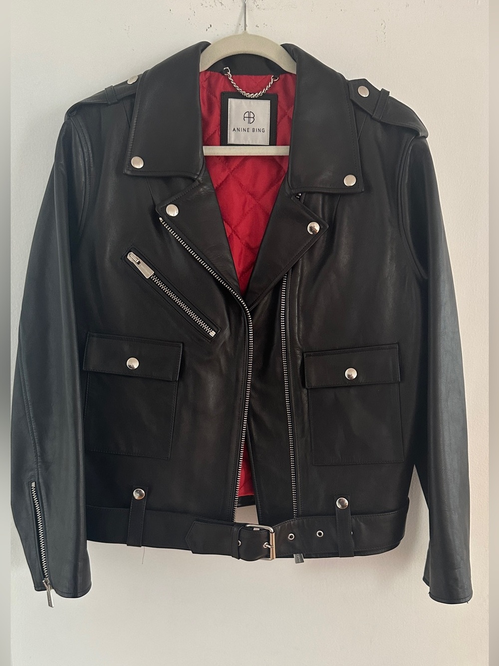 NWOT ANINE BING MAVERICK LEATHER JACKET SZ LARGE!!